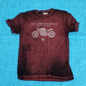 LEVI'S MEN'S  MOTORCYCLE SHIRT MAROON/BLACK
